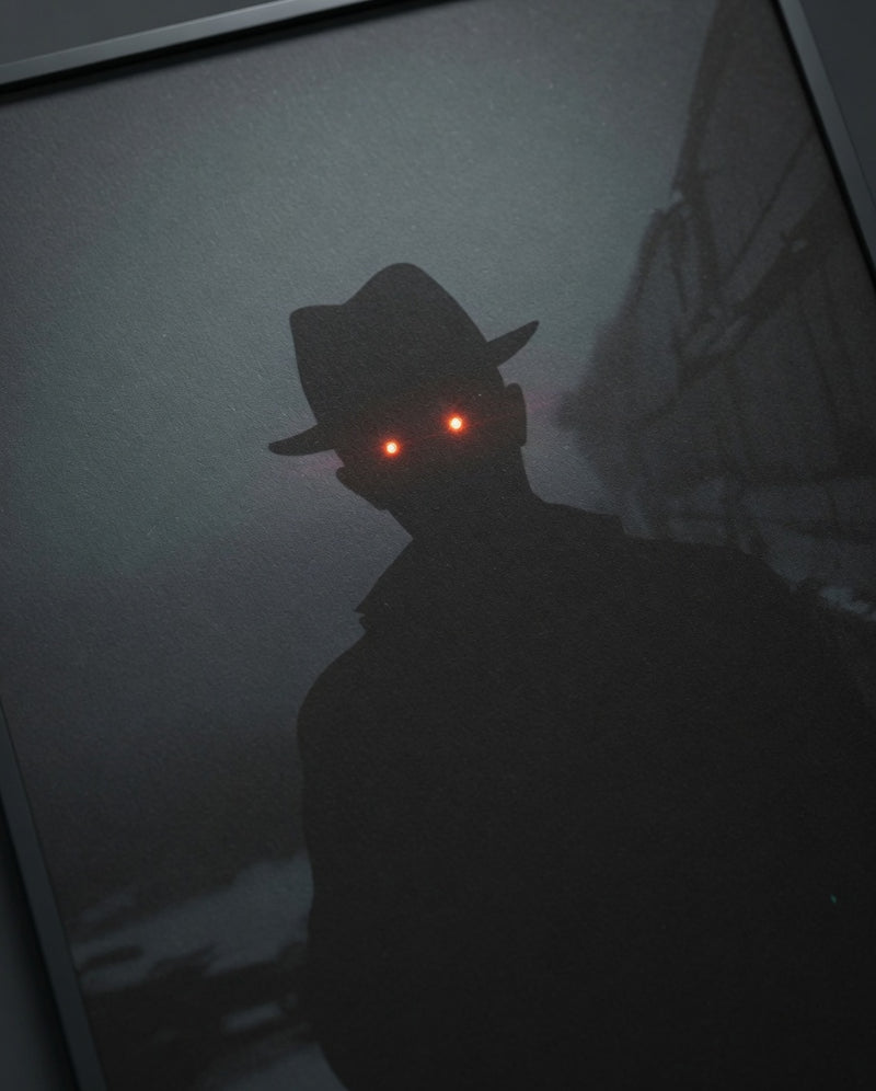 The Hat Man - Framed Poster | Dark Shadow People Wall Art