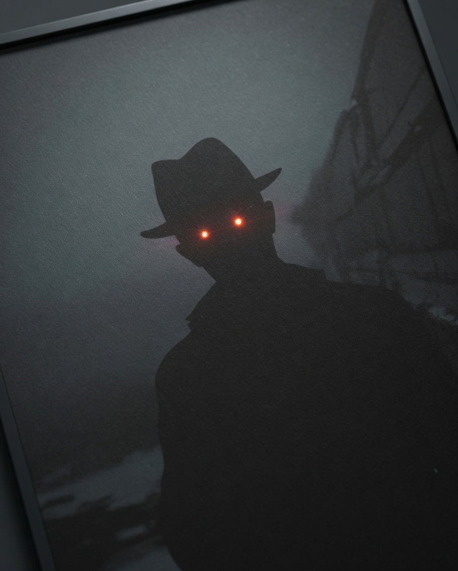 The Hat Man - Framed Poster | Dark Shadow People Wall Art