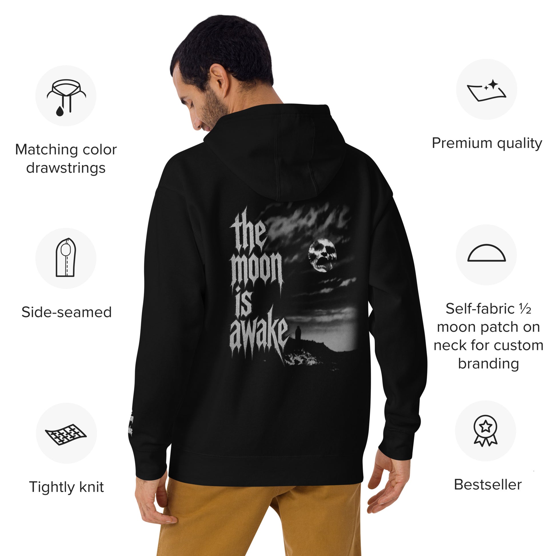 The Moon Is Awake hoodie - construction details